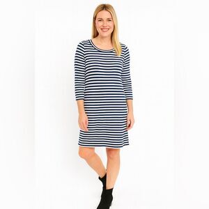 Madewell Navy and White Striped Dress